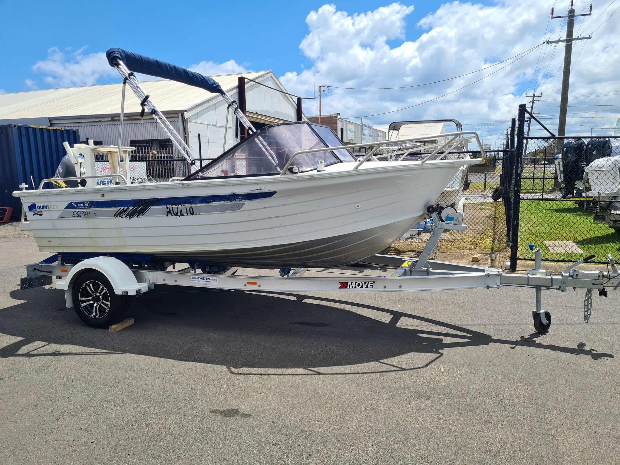boat on a move boat trailer