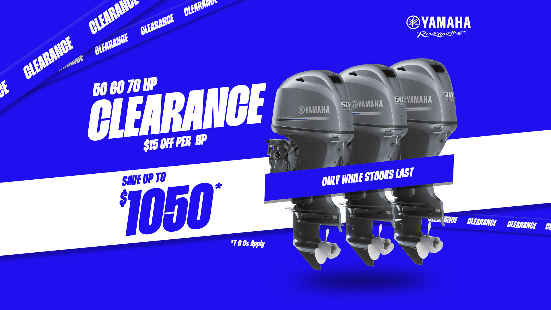 Yamaha 50 60  70 Clearance Promo Banner