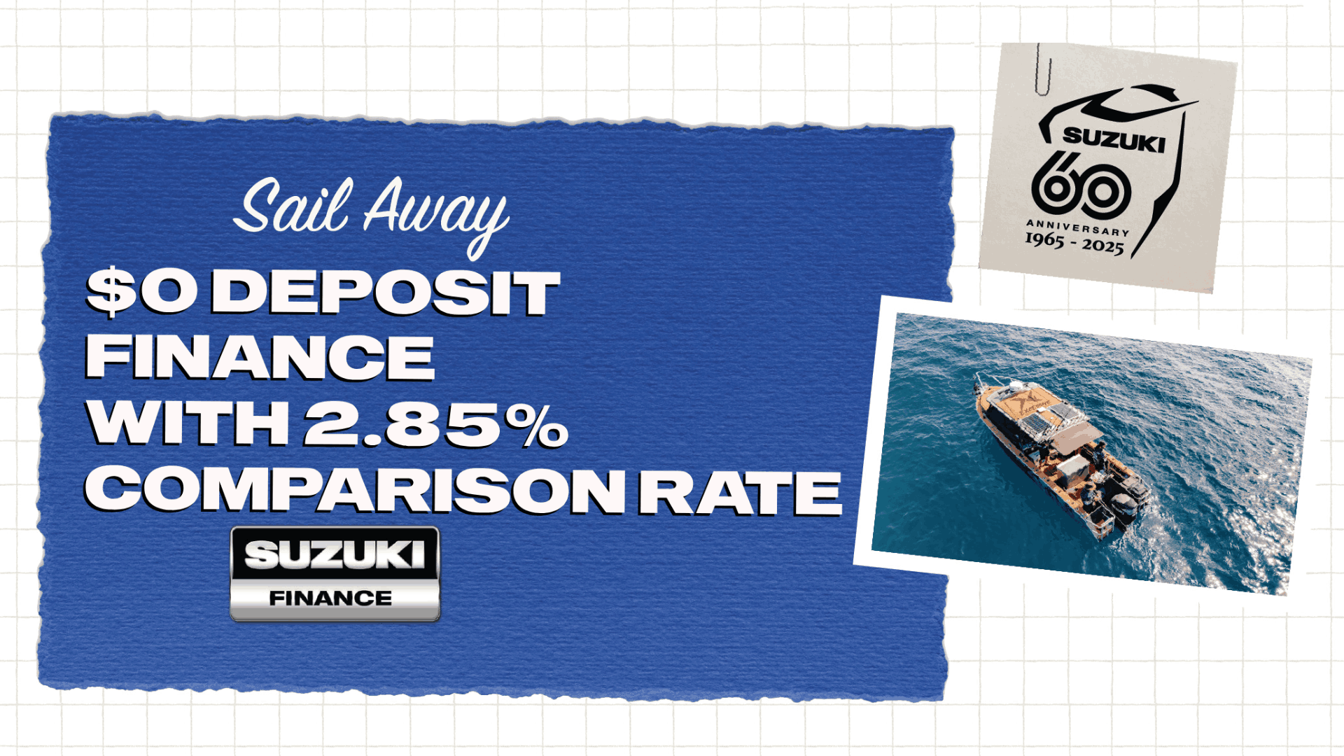 suzuki finance sail away promo banner