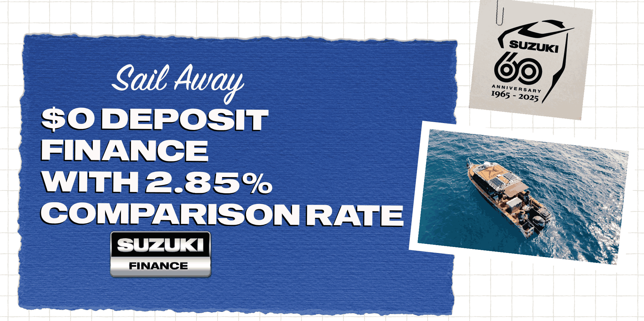 suzuki finance sail away promo banner